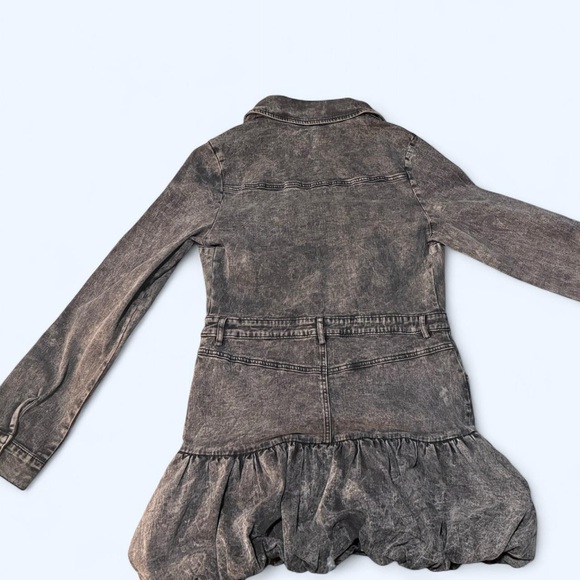 Fashion Nova Washed Black Denim Button-Front Dress - Picture 3 of 5